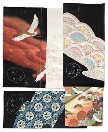 (JAPAN -- TEXTILES.) Archive of 19th and 20th century albums of original kimono design.